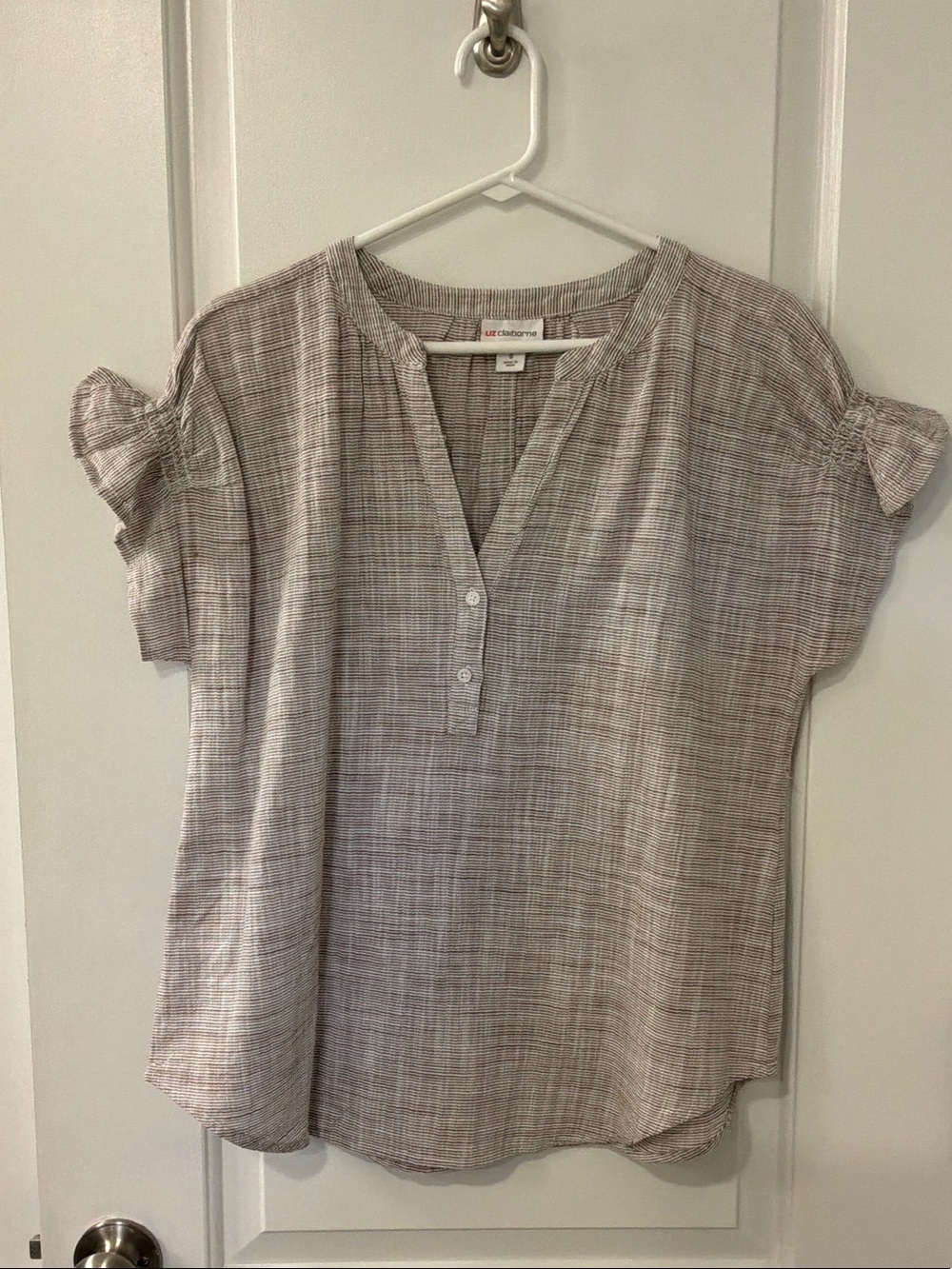 Liz Claiborne striped short sleeve blouse